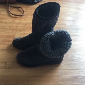 Vegan Grey Sheepskin Boots